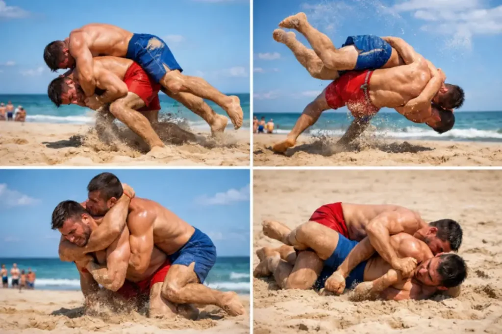 Техника захватов в пляжной борьбе: секреты эффективной борьбы на песке